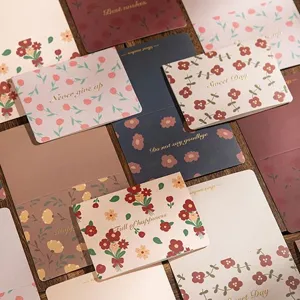 Carte de Vœux Vintage en Bronze Floral Avec Enveloppe Meilleurs Vœux Romantiques Bonheur Quotidien Petites Cartes de Vœux à Fleurs pour Boulangerie Cadeau Fête Universelle