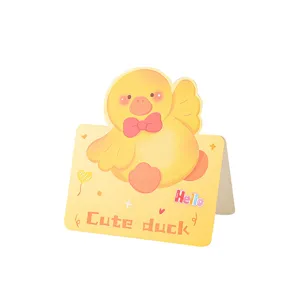 Niedliche gelbe Ente Zeichentrick-Klappkarte für Kindergeschenke und Nachrichten