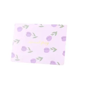 Elegant light purple floral greeting card with gold foil Serendipity text decoration.