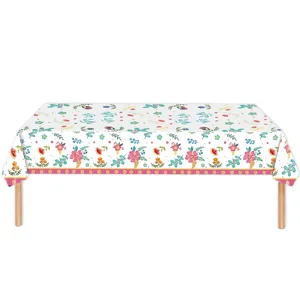 Boho-Einweg-Tischdecke mit Blumenmuster ideal für Retro-Geburtstagsparty-Tischdekorationen