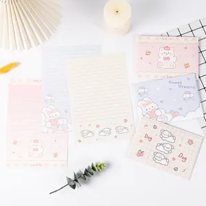 Set de papeterie créatif dessin animé mignon avec enveloppes pastel et papier assorti