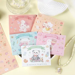 Primer plano de lindas tarjetas de felicitación trípticas en tonos pastel