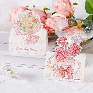 Detail of hand-painted floral greeting cards with roses and sunflowers for gifting