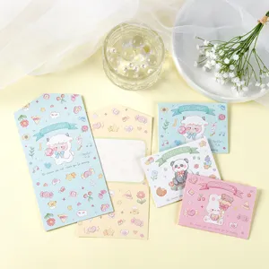 Lindas tarjetas de felicitación plegables con diseños de oveja panda y conejo