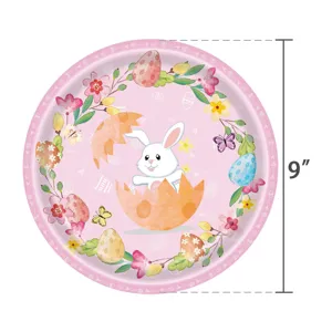 Assiette en papier jetable de 9 pouces lapin de Pâques pour décoration