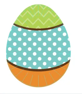 Motif d'œuf de Pâques coloré avec pois et chevrons pour les décorations de table de fête