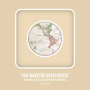 Adesivo circolare vintage con mappa del mondo e Americhe per decorare scrapbooking