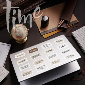 Set de pegatinas de citas inspiradoras estéticas impermeables para portátil y diario