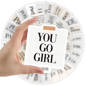 80pcs pegatinas de texto estéticas pegatinas impermeables inspiradoras para portátil maleta