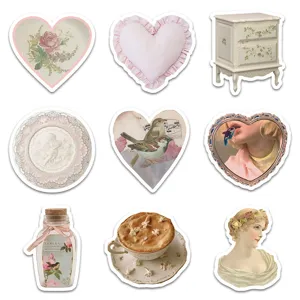 Set di 60 adesivi vintage in stile palazzo per scrapbooking e decorazioni estetiche.
