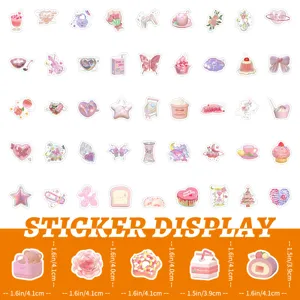 Set de 100 pegatinas 3D holográficas rosas para portátiles y DIY