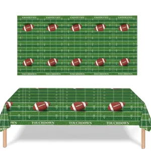 Wegwerptafelkleed met Amerikaans voetbalveldthema voor decoratie van verjaardagsfeestjes