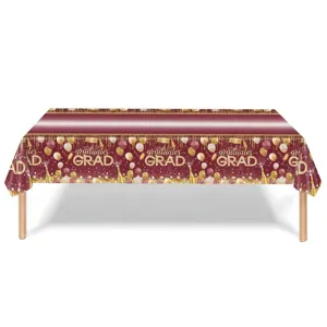 Vue détaillée du motif 'GRAD' et des ballons sur cette nappe jetable en PE de remise