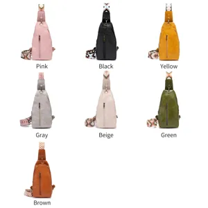 Bolsos de pecho vintage estilo bohemio para mujer en siete colores: rosa, negro, amarillo, gris, beige.