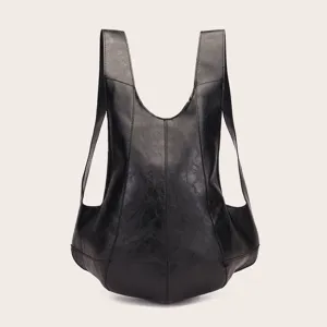 Mochila de escarabajo en cuero crazy horse retro con forma ergonómica única y suave