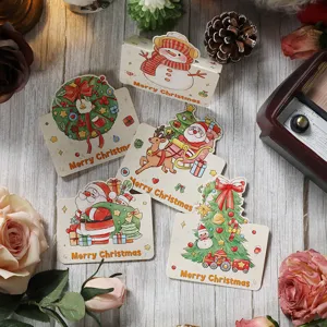 Detailset vintage Weihnachtskarten mit festlichen Weihnachtsmann- und Rentier-Motiven