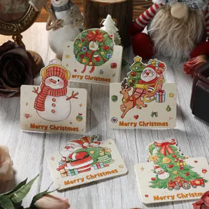 Set aus Vintage-Weihnachtskarten mit festlichen Weihnachts- und Schneemannmotiven