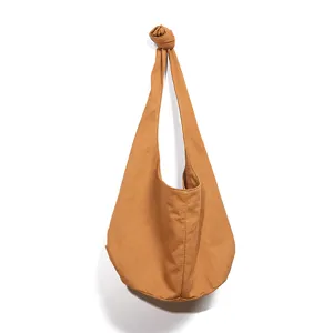 Bolso hobo vintage de lino y algodón con un diseño único de correa anudada