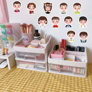 Waterproof Q-version cartoon character stickers for water bottles, luggage, and scrapbooks.