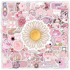 100pcs cute pink waterproof stickers ins style aesthetic girl sweet doll graffiti decals