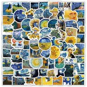 Van Gogh oil painting stickers set, 100pcs aesthetic decorative waterproof art decals for journal.