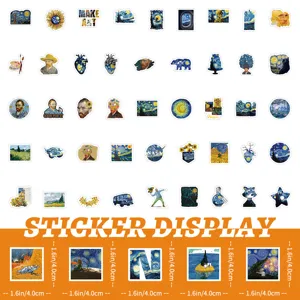 Van Gogh oil painting stickers pack artistic decor waterproof stationery decal craft supply