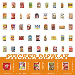 Collection of American snack parody stickers in various sizes for DIY decoration