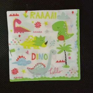 Serviettes en papier dinosaure mignon pour décoration de table d'anniversaire enfant
