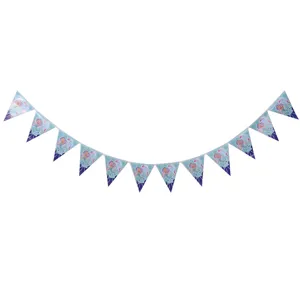 Banderole de fête sirène avec fanions triangulaires pour décoration anniversaire