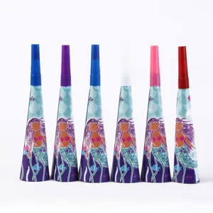 Lot de six sifflets de fête sur le thème des sirènes avec embouts colorés pour enfants