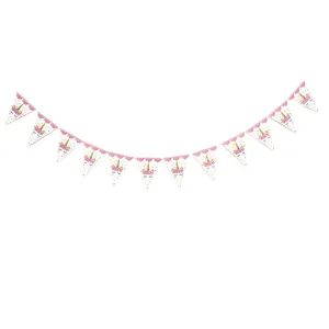 Guirlande de fanions licorne fleurie pour décoration de fête d'anniversaire pour enfants
