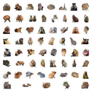 Cute capybara stickers pack for notebook, journal, diary, scrapbooking, waterproof DIY crafts.