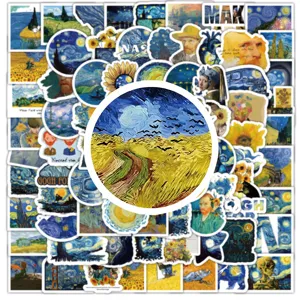 100pcs Van Gogh Oil Painting Stickers Aesthetic Art Decals for Journal Laptop DIY Crafts