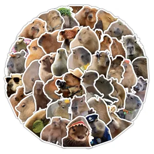 Cute Capybara Stickers Pack, Waterproof Animal Decals for Journal, Laptop and Craft Decor