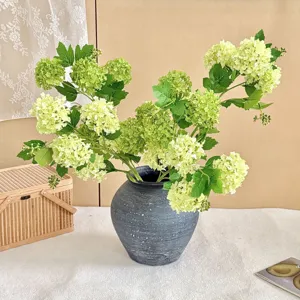 Meerdere Koppen Kunstmatige Hortensia Sneeuwbal Bloem Zijden Bloem Stengel Voor Bruiloft Huis Feest Binnen Decoratie Kunstbloemen Fotografie Attributen