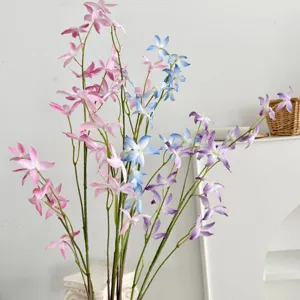 Elegant artificial Oncidium orchids in pink blue and purple for home decor