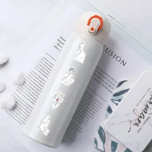 Adesivi artistici con sagoma di donna per decorazione fai-da-te su thermos e diario