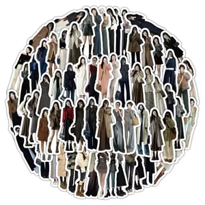 Set of 90 fashion office lady outfit stickers for DIY scrapbooking and planners.