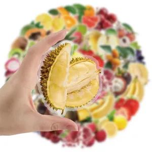 Set di 50 adesivi in PET a forma di frutta impermeabili con durian
