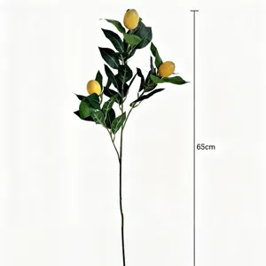 Künstlicher Zitronenzweig 65cm hoch für Wohndekoration und Fotografie Requisiten