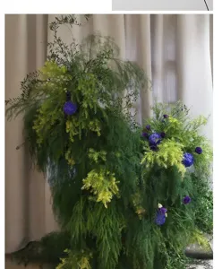 Lush artificial asparagus fern greenery for wedding and shop window forest-themed decor