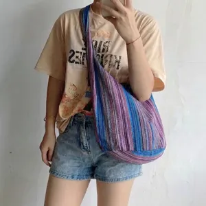 Bolso Tote Jacquard Azteca Vintage para Mujer Gran Capacidad Lona Lino Étnico Bohemio Bolso de Hombro Casual Viaje