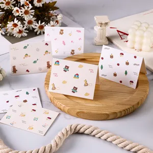 Collection of cute cartoon animal greeting cards for gift messages and floral shop notes