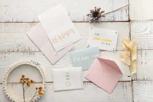 Tarjetas de felicitación minimalistas estilo ins con lámina dorada para el día de la madre