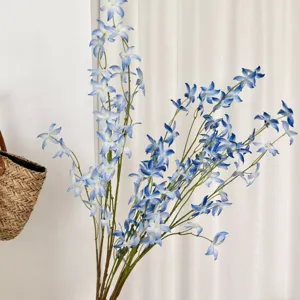 Lifelike blue artificial Oncidium orchids for elegant home decor and floral arrangements.