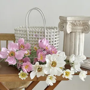 Elegant pink and white artificial cosmos flowers for stylish living room decoration