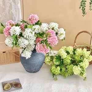 Elegante kunstmatige 5-koppige hortensia sneeuwbalbloemen voor huis en bruiloften