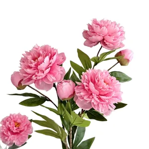 Realistic artificial pink peony bouquet for elegant home and tabletop flower decoration