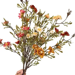 Detailed vintage autumn artificial wildflower bouquet for home dining table decoration