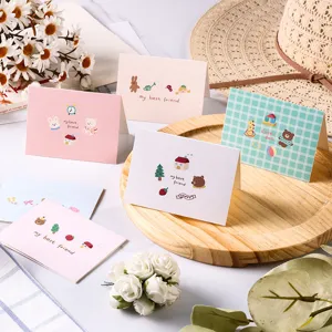 Set of cute cartoon animal greeting cards with "my best friend" message